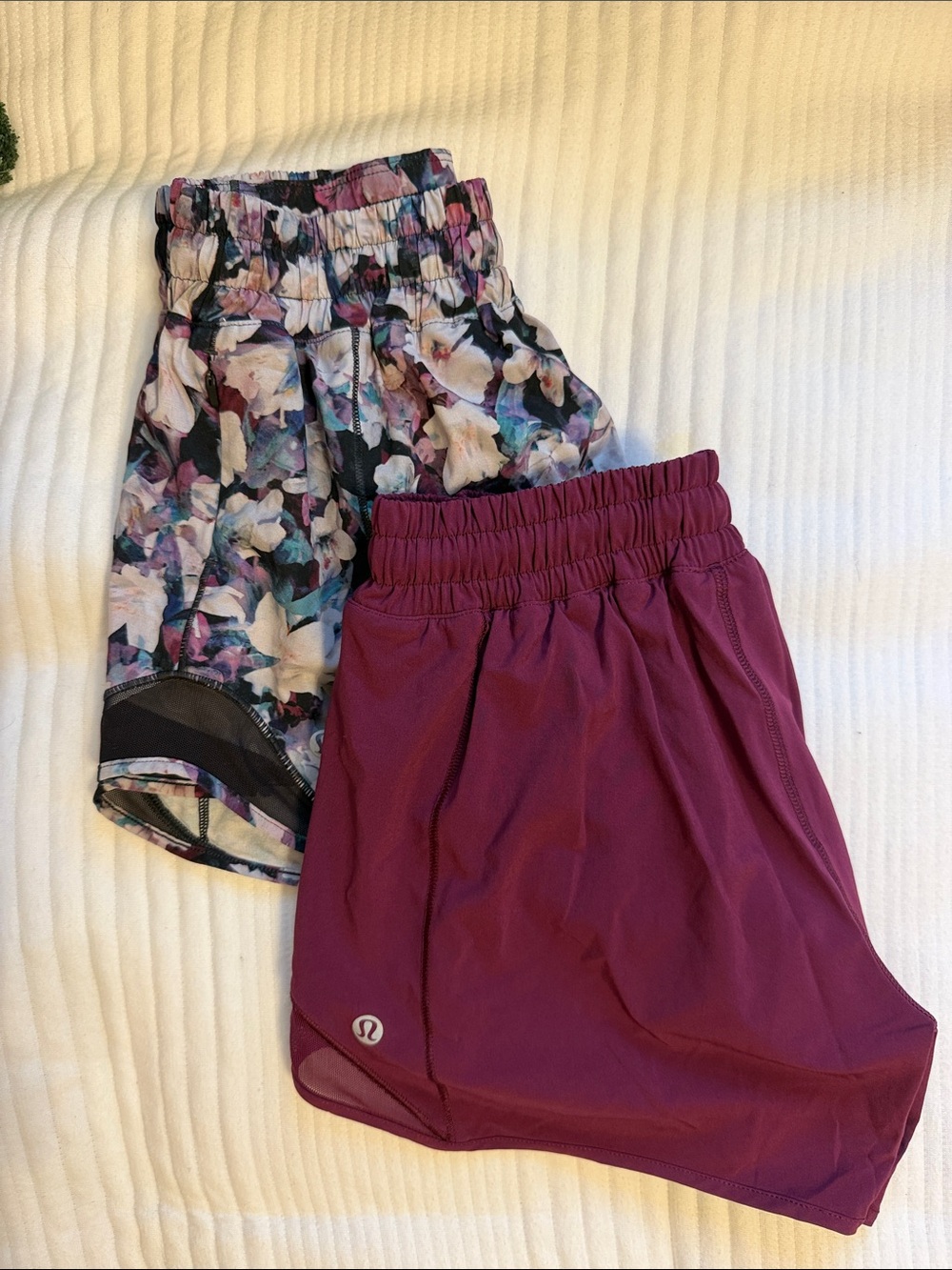 lululemon athletica Women's Athletic Shorts - Plum & Floral Multi